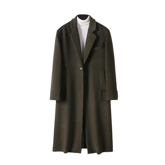 Herren Taillierter Wollmix-Longcoat mit Schalkragen und Ein-Knopf-Verschluss Shop Nory