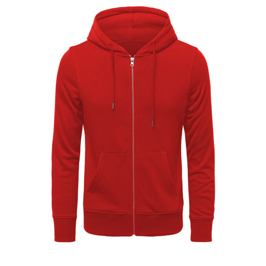 Herren nan schmal geschnittener Zip-Hoodie mit Metall-Reißverschluss, doppellagiger Kapuze und Kängurutasche Shop Nory