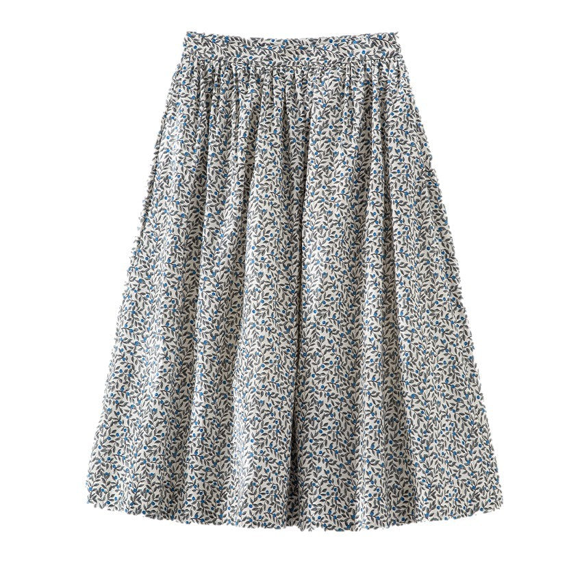 Damen Midirock mit Plissée‑Optik, gerafftem Bund und floralem Print Shop Nory