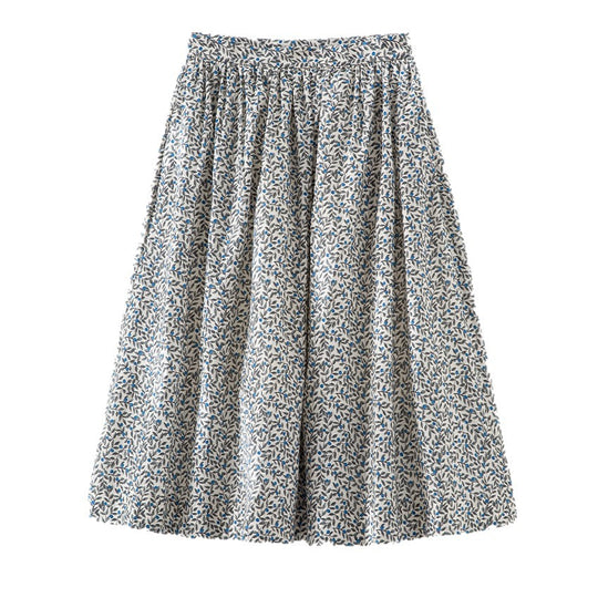 Damen Midirock mit Plissée‑Optik, gerafftem Bund und floralem Print Shop Nory