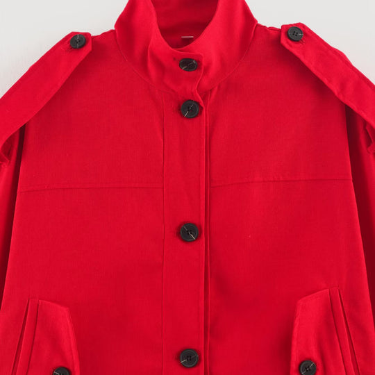 Damen Kurzjacke im Utility-Stil mit Stehkragen und Schulterpatten Shop Nory