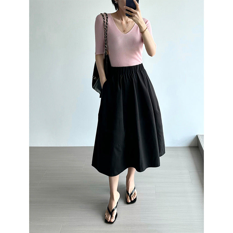 Damen Eleganter, weit geschnittener Midirock Shop Nory