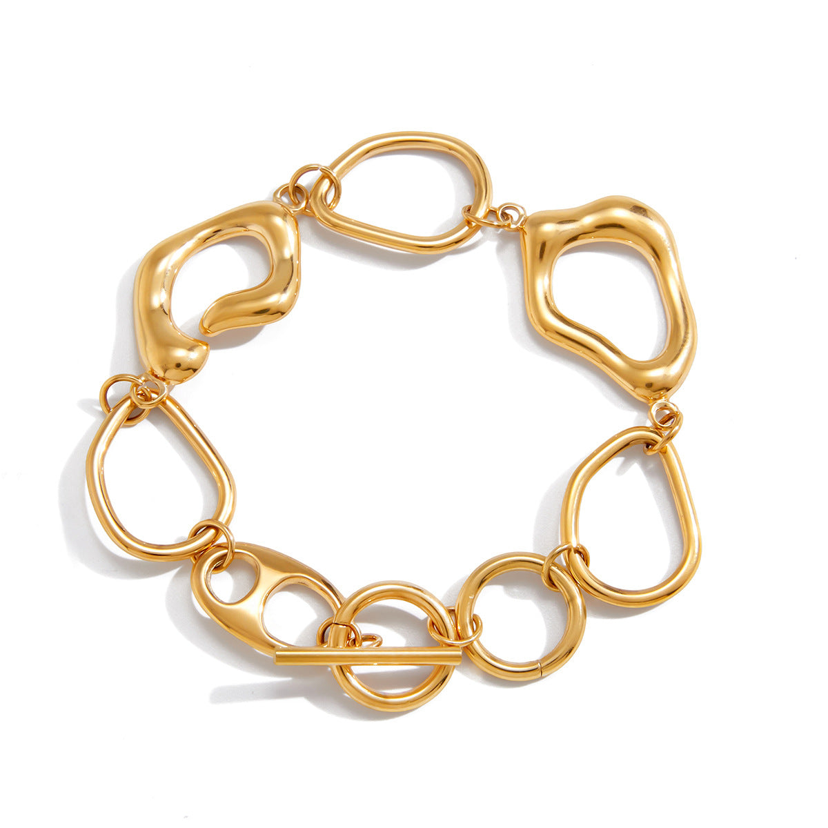 Damen Offenes Armband mit modernem Link-Design aus hypoallergenem Edelstahl Shop Nory