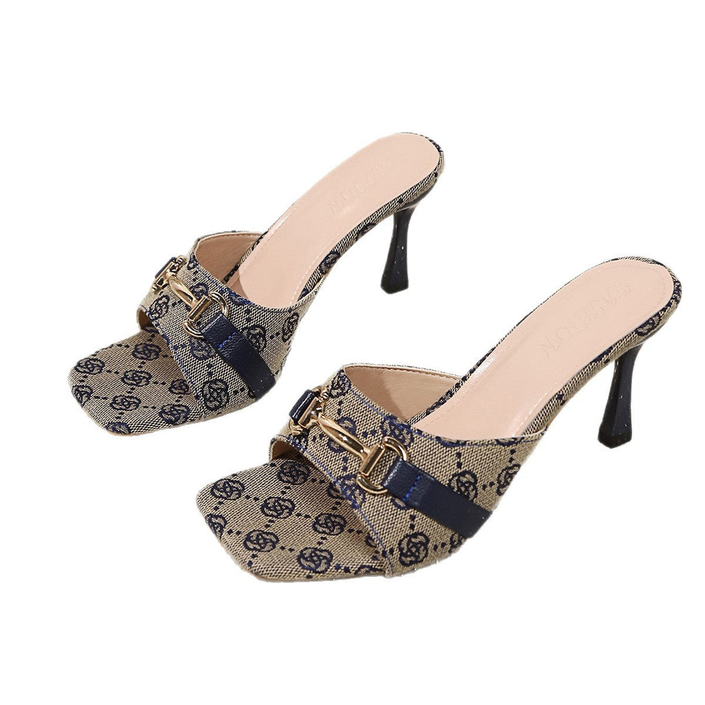Damen modische Slingback-Pantoletten mit schickem Riemendesign und elegantem Absatz
