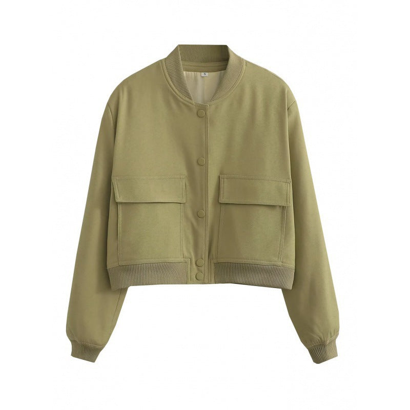 Damen Sportliche Kurzjacke mit Pattentaschen