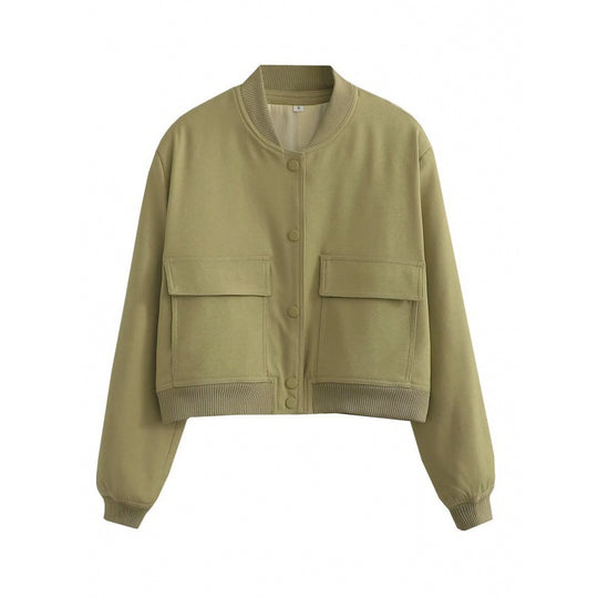Damen Sportliche Kurzjacke mit Pattentaschen