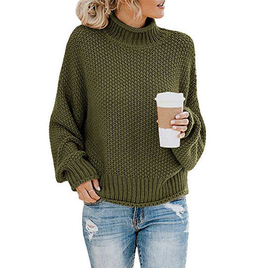 Damen grobstrick Rollkragenpullover mit Oversize-Schnitt und Blockstreifen-Optik Shop Nory