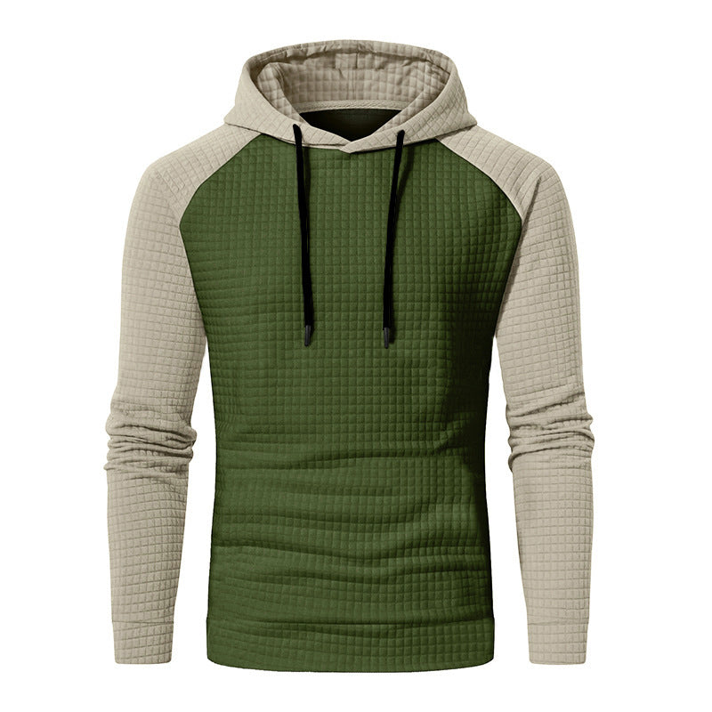 Herren nan gesteppter Kapuzenpullover mit Raglanärmeln und Waffelstruktur Shop Nory