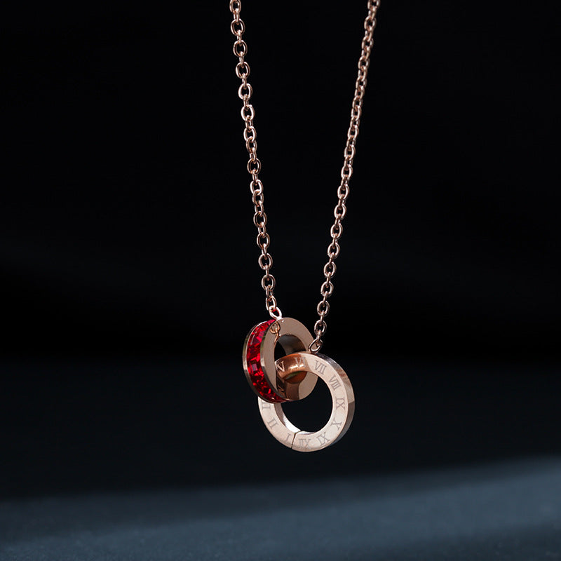 Damen Eleganter Verschlungener Ring Anhänger Halskette Shop Nory