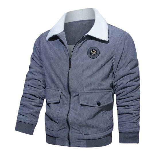 Herren Cord-Blouson mit Teddyfutter, Pattentaschen und Stehkragen Shop Nory