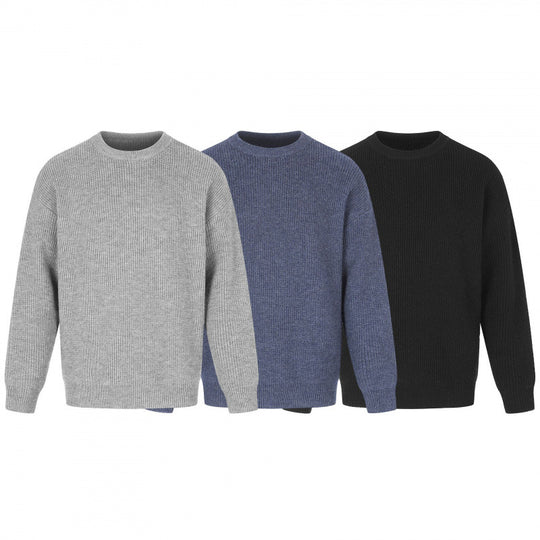 Unisex Weicher Oversize-Ribstrickpullover mit Relaxed-Schnitt und tonaler Struktur Shop Nory