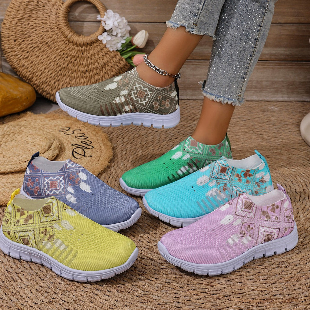 Damen moderne Slip-On Sneakers mit atmungsaktivem Stretch-Obermaterial