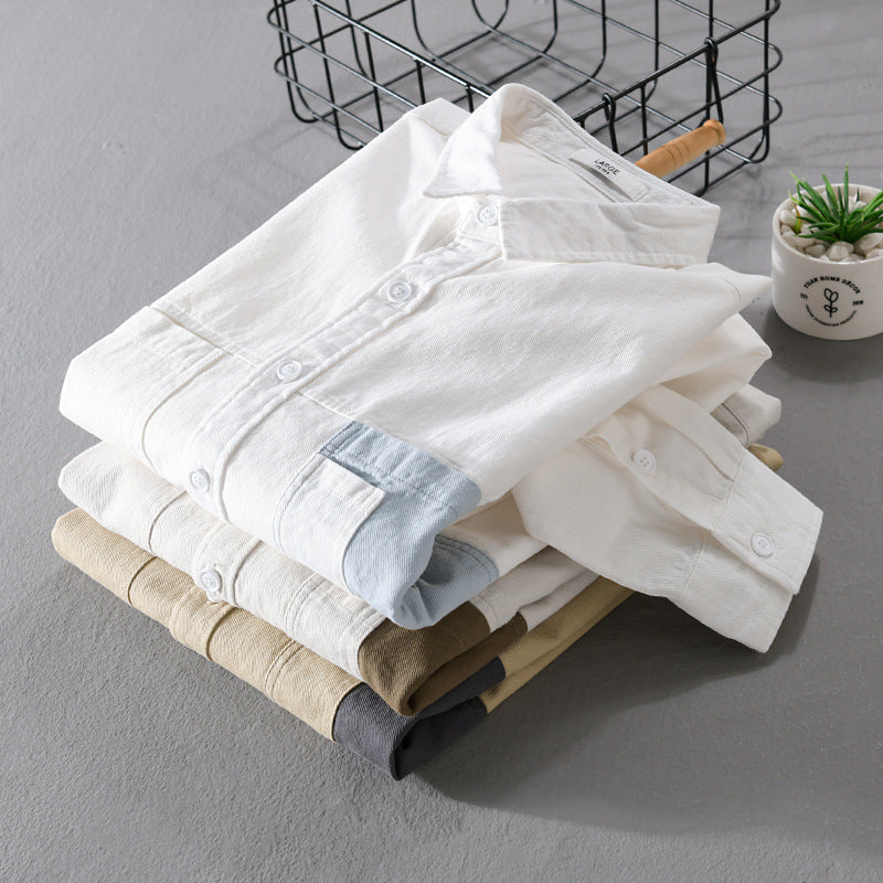 Herren Leichtes Baumwoll-Overshirt mit Kontrast-Brusttasche und Relaxed-Fit Shop Nory
