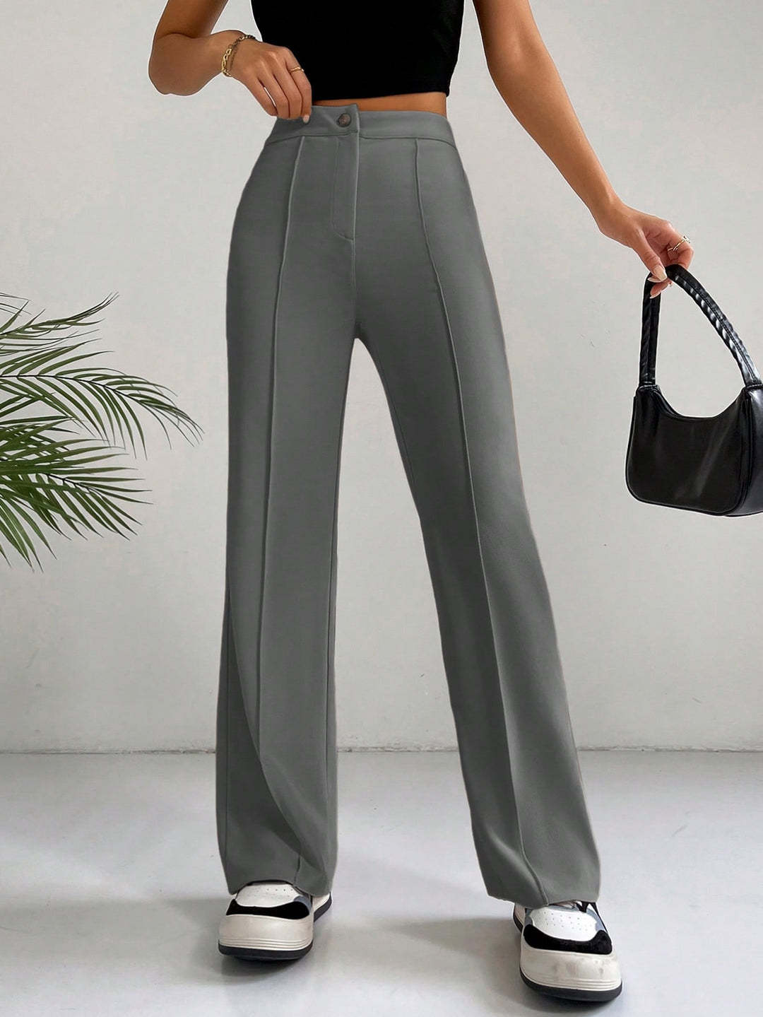 Damen Hochgeschnittene Palazzo-Hose mit Bügelfalte und weitem Bein Shop Nory