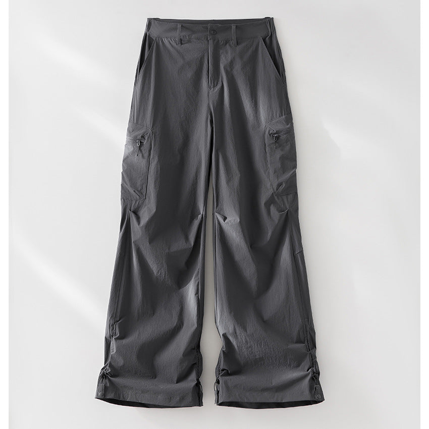 Damen Technische Weite Cargo-Hose mit verstellbarem Saum und Mehrfachtaschen Shop Nory
