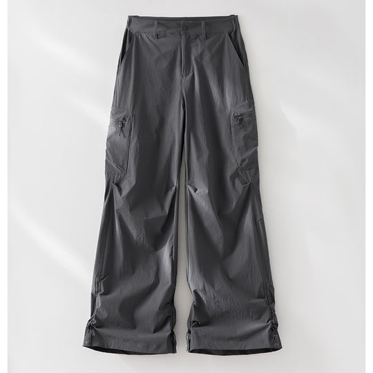 Damen Technische Weite Cargo-Hose mit verstellbarem Saum und Mehrfachtaschen Shop Nory