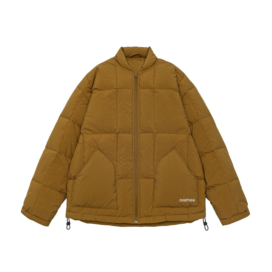 Herren Boxy gesteppte Isolationsjacke mit Stehkragen, Kordelzug und Logo-Applikation Shop Nory