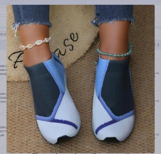 Damen Leichte Strick-Slipper-Sneaker ohne Schnürung mit atmungsaktivem Mesh und gedämpfter Plateausohle Shop Nory