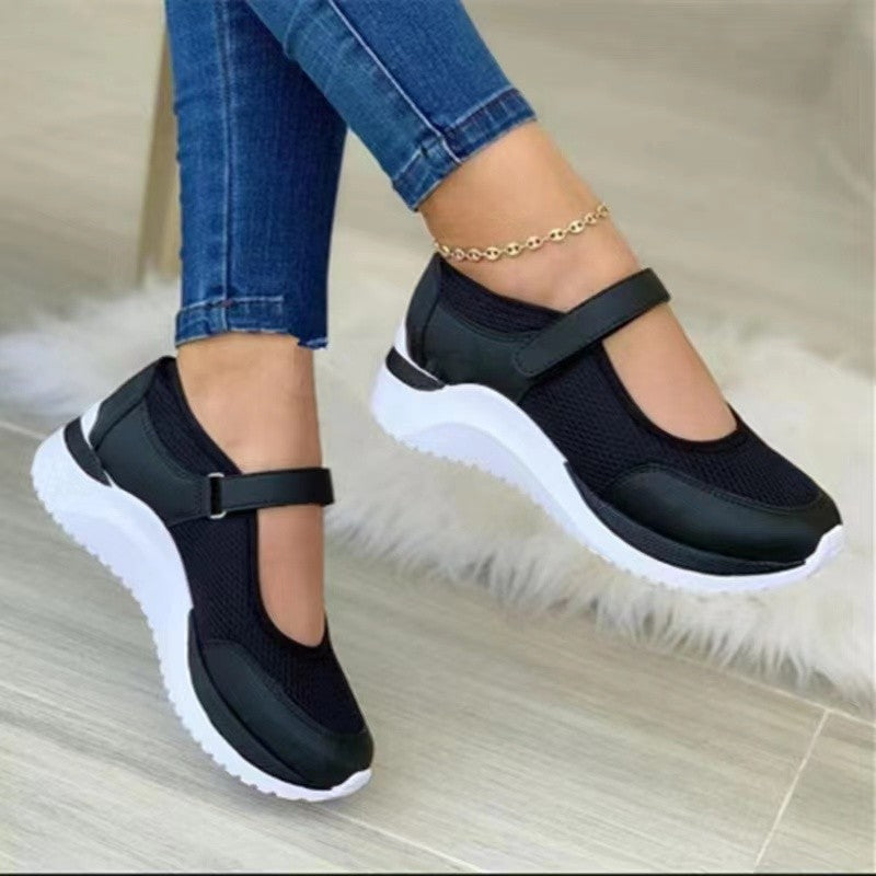 Damen Atmungsaktive Slip-on Sneakers mit verstellbarem Riemen