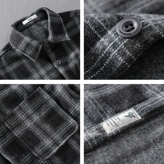 Herren Karo-Flanell-Overshirt mit Brusttasche und Relaxed-Fit Shop Nory
