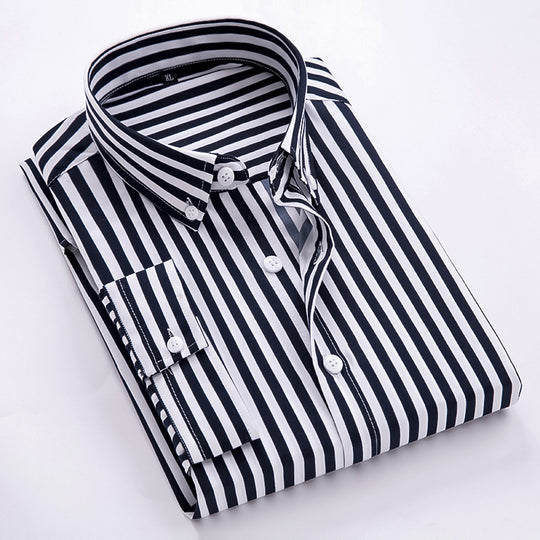 Herren gestreiftes Businesshemd mit Button-Down-Kragen und taillierter Silhouette Shop Nory