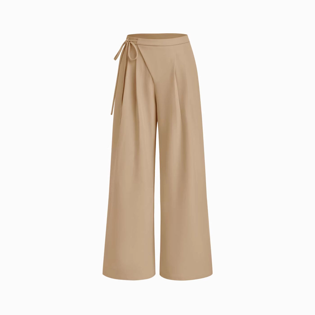 Damen Weite Nadelstreifen-Hose mit Wickel-Taille Shop Nory
