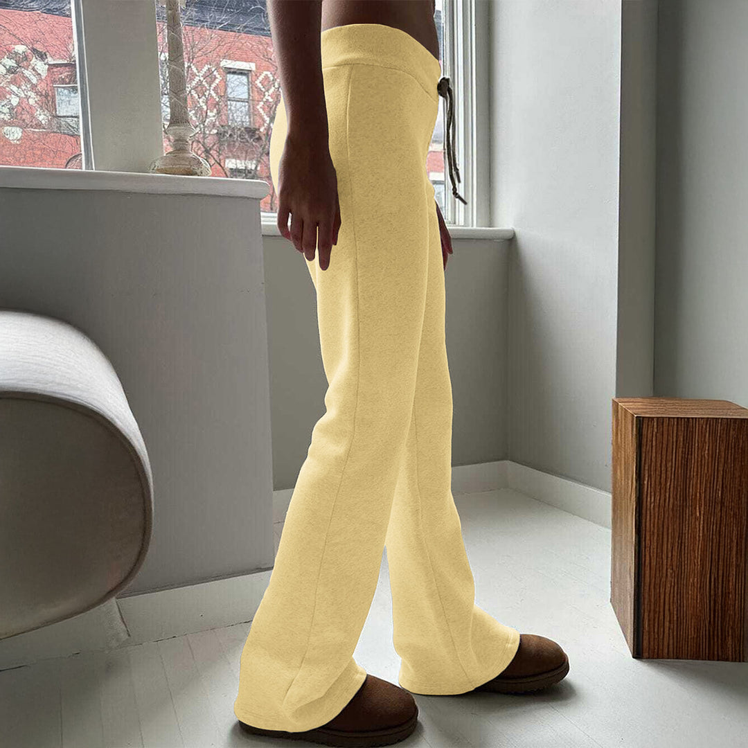 Damen nan Hochbund Loungehose mit Kordelzug, ausgestelltem Bein und weichem Sweatmaterial Shop Nory