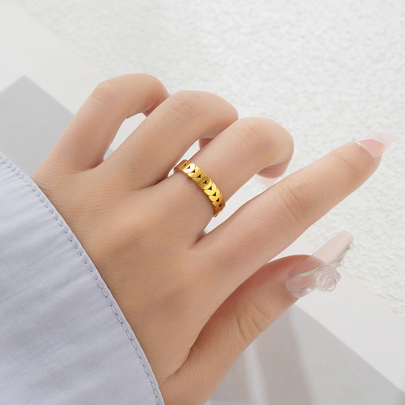 Damen modischer Ring mit elegantem Wellenmuster Shop Nory