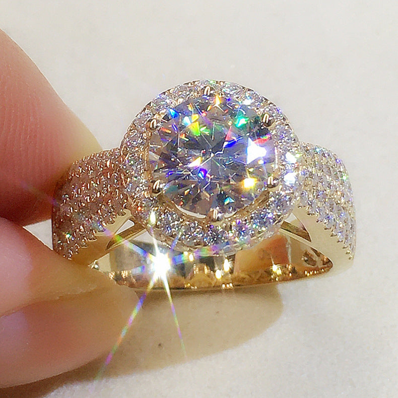 Damen Funkelnder Solitär-Cocktailring mit exquisitem Zirkonia-Besatz Shop Nory