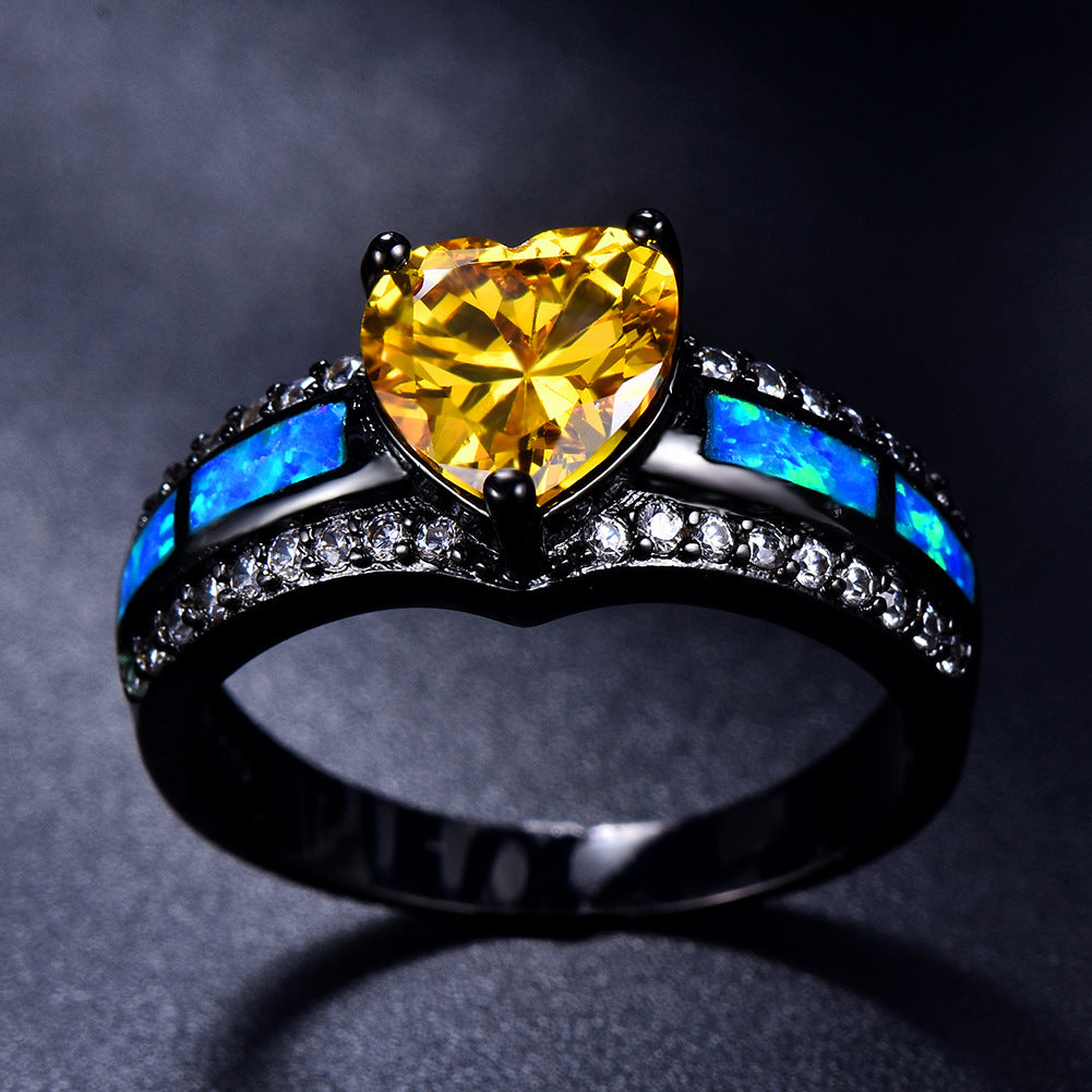 Damen Ring mit herzförmigem Amethyst und funkelnden Zirkonia-Elementen Shop Nory