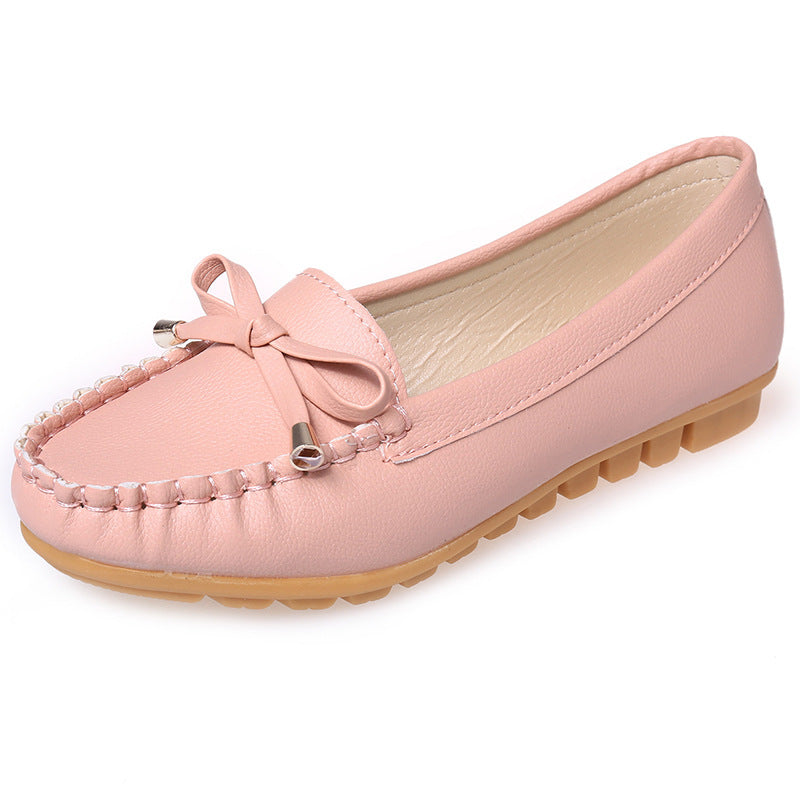 Damen Lederoptik Mokassin-Slipper mit Dekorschleife und profiliertem Gummisohlen-Design Shop Nory