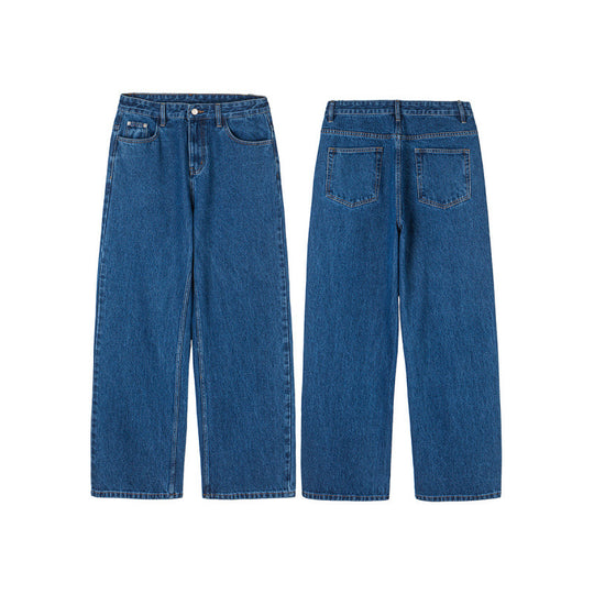Damen Weite Denim-Jeans mit hoher Taille, geradem Bein und Fünf-Taschen-Design Shop Nory