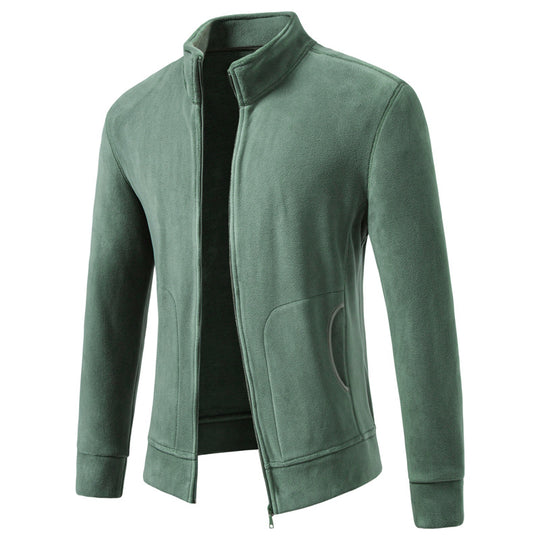 Herren Slim-Fit Fleecejacke mit Stehkragen, durchgehendem Reißverschluss und Eingrifftaschen Shop Nory