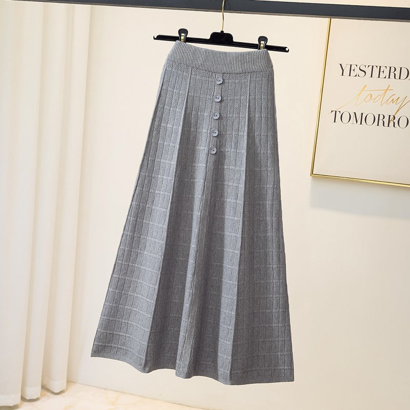 Damen Eleganter Maxirock mit Knopfdetails und strukturiertem Design Shop Nory