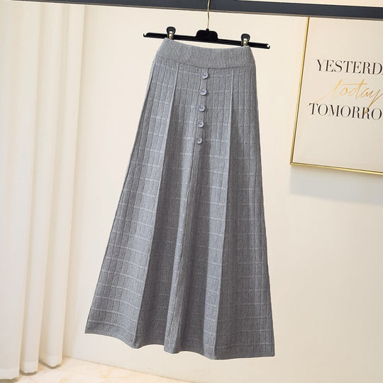 Damen Eleganter Maxirock mit Knopfdetails und strukturiertem Design Shop Nory
