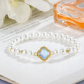 Damen Perlenarmband mit kunstvollem Kristallanhänger Shop Nory