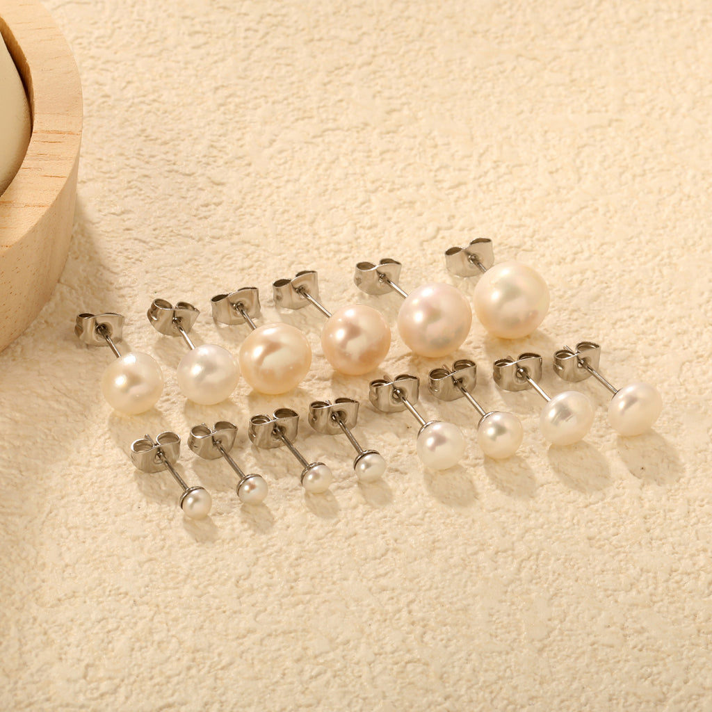 Damen Ohrstecker mit luxuriösen Perlen aus hochwertigem Edelstahl Shop Nory
