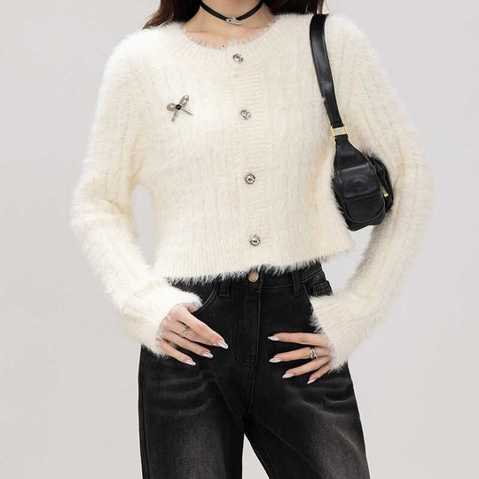 Damen Eleganter kurzer Cardigan mit Knöpfen Shop Nory
