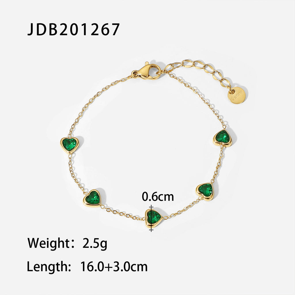 Damen Armkette mit herzförmigen Zirkonia-Anhängern Shop Nory
