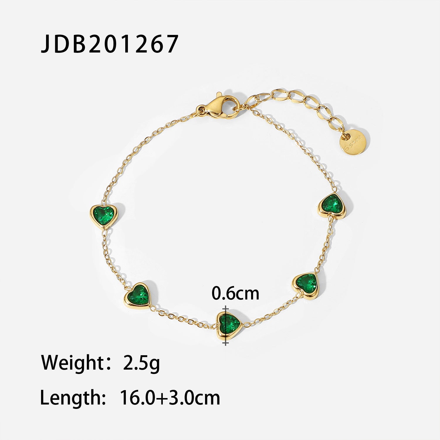 Damen Armkette mit herzförmigen Zirkonia-Anhängern Shop Nory