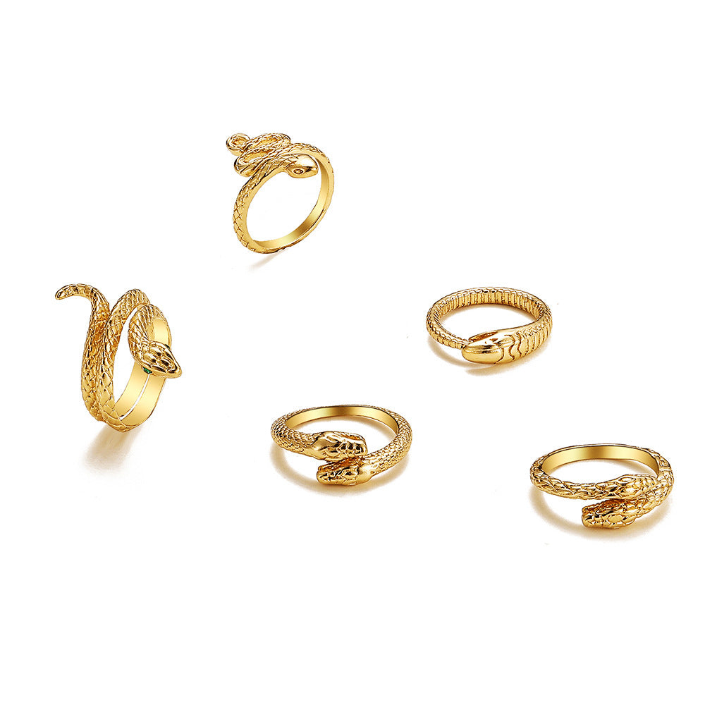 Damen Ring-Set mit elegantem Schlangen-Design Shop Nory