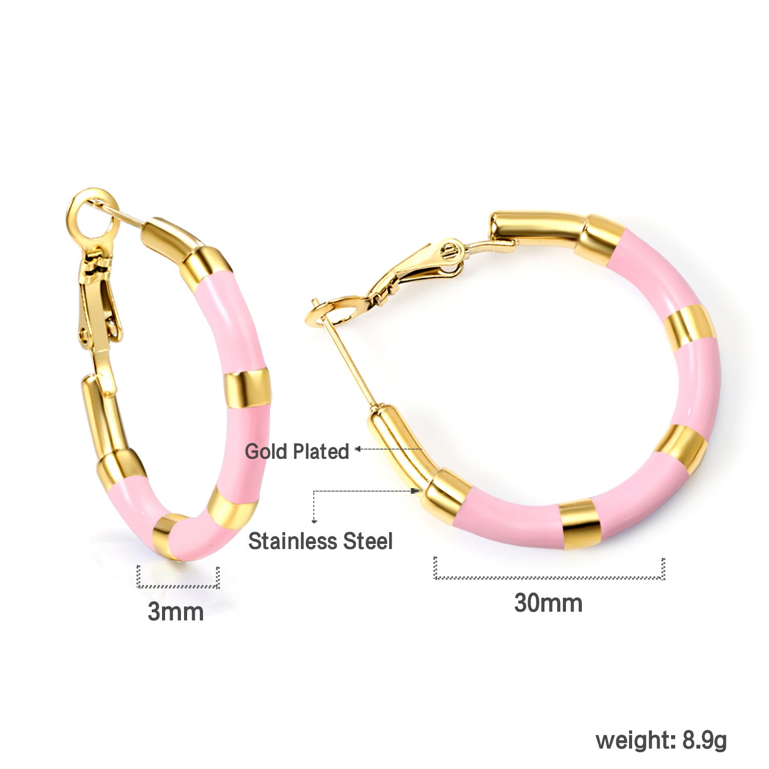 Damen Creolen mit farbigen Akzenten und hochwertiger Goldplattierung Shop Nory