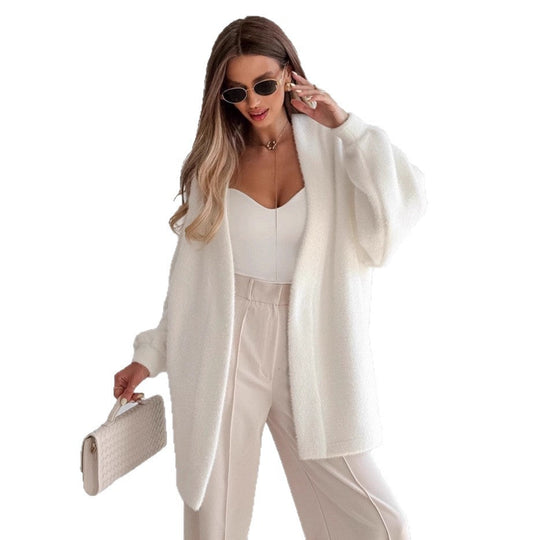Damen Luxuriöser Wickelcardigan mit komfortablem Schnitt und Gürtel