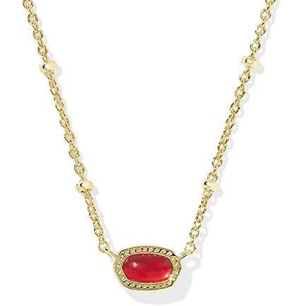 Damen Halskette mit ovalem Edelstein und filigranem Kettendesign Shop Nory