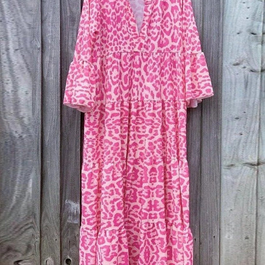 Damen Maxikleid im eleganten Leoprint