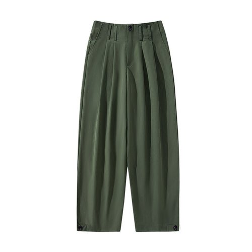 Damen weite Plissee-Hose mit hohem Bund, Gürtelschlaufen & verstellbaren Saumlaschen Shop Nory