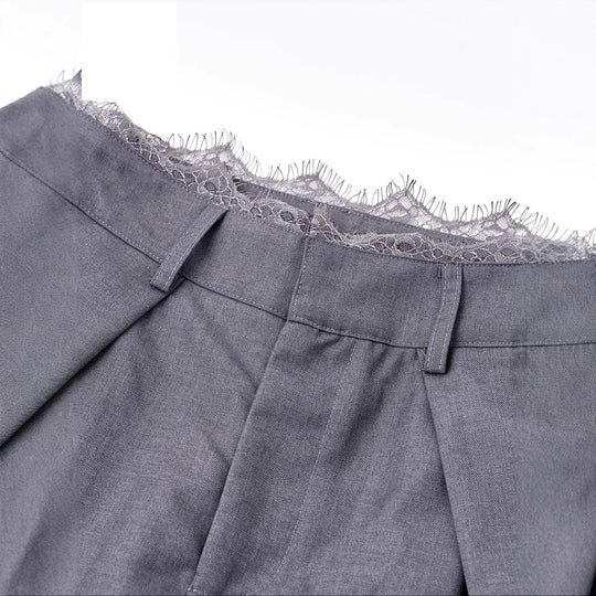 Damen Stylische High-Waist-Hose mit dekorativem Bund Shop Nory