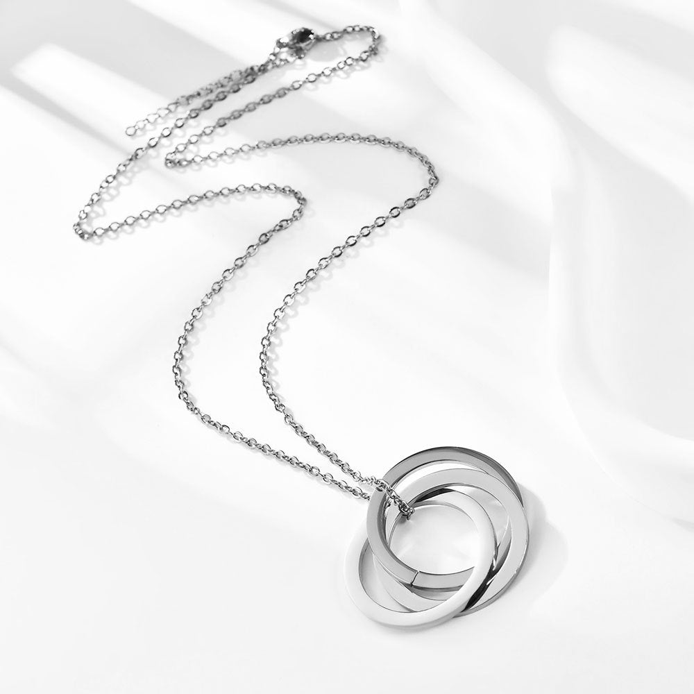 Damen Halskette mit ineinandergreifenden Ringen Shop Nory