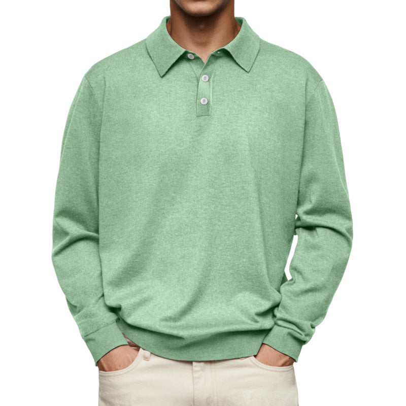 Herren Feinstrick Langarmpoloshirt mit Umlegekragen und Knopfleiste Shop Nory