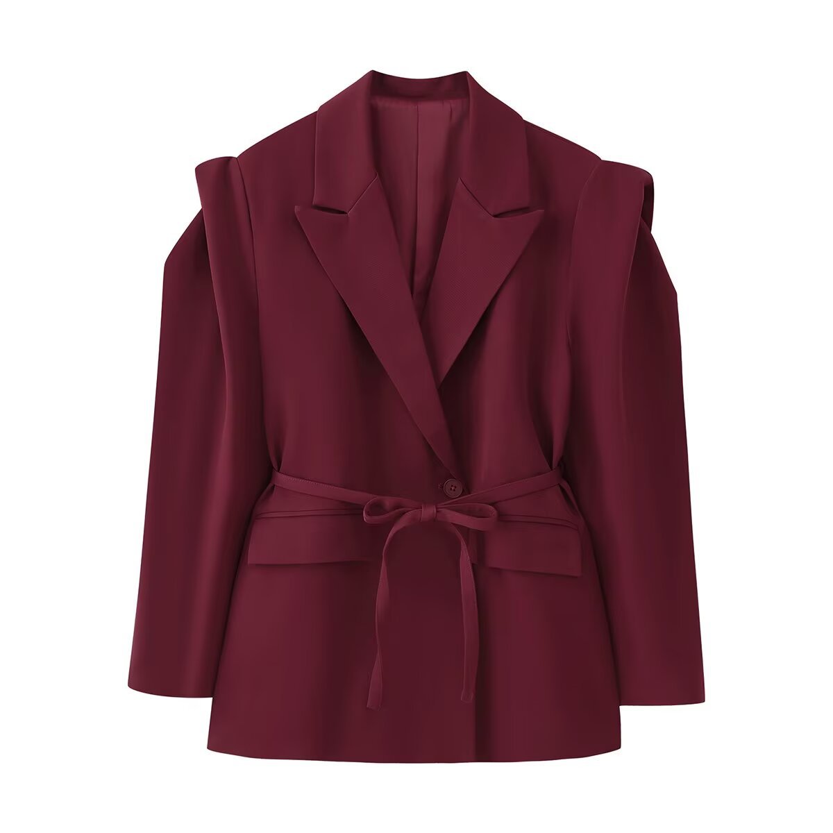 Damen eleganter Oversized-Blazer mit Gürteldetail